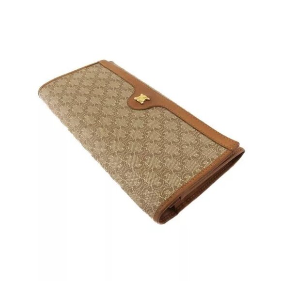 Celine long wallet macadam beige PVC x leather Authentic USED - Picture 4 of 11